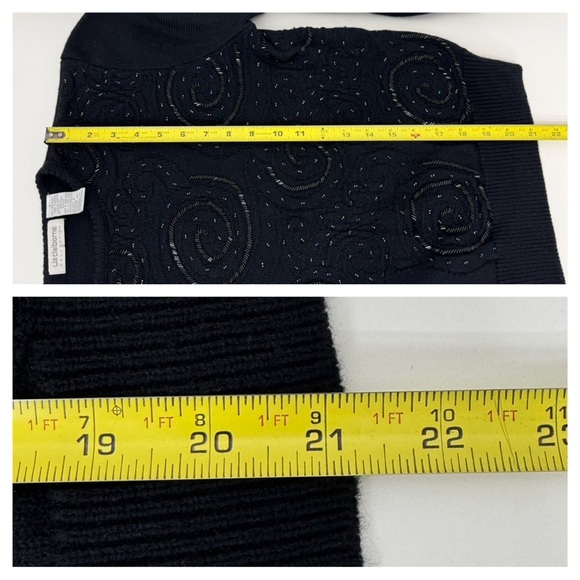 Vintage Liz Claiborne Collection Lambswool Blend Wimsy Iridescent Beaded Sweater - Picture 16 of 16